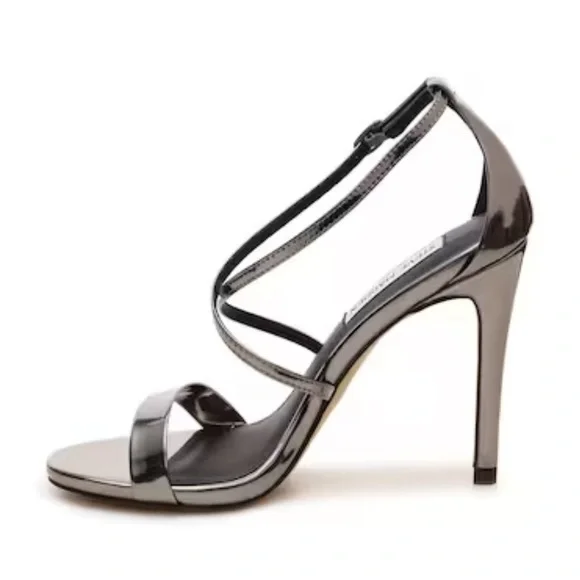 STEVE MADDEN STRAPPY HEELS - FELIZ PEWTER SIZE 8.5 - Picture 10 of 11